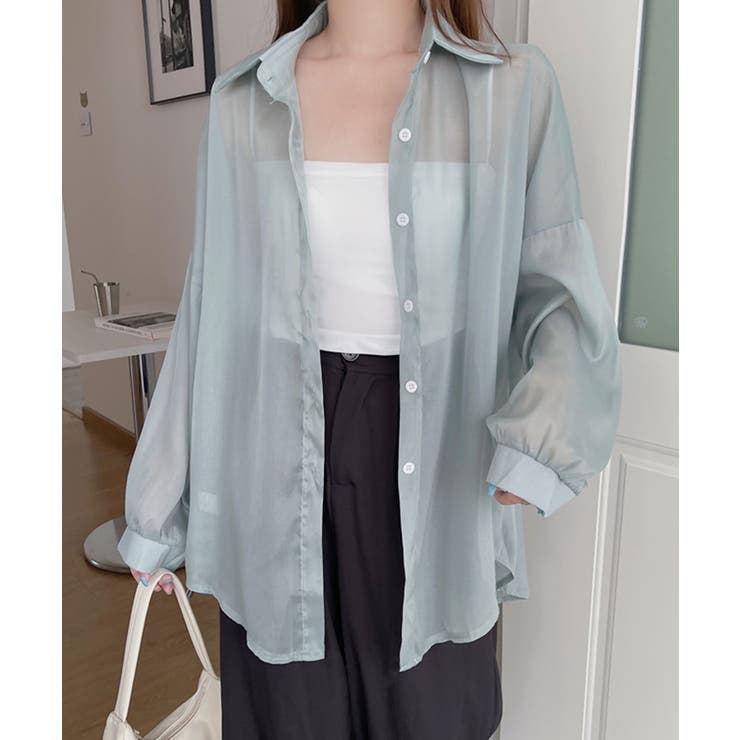 10色選べる！シアーシャツ カーディガン ゆったり | SEU | 詳細画像52 