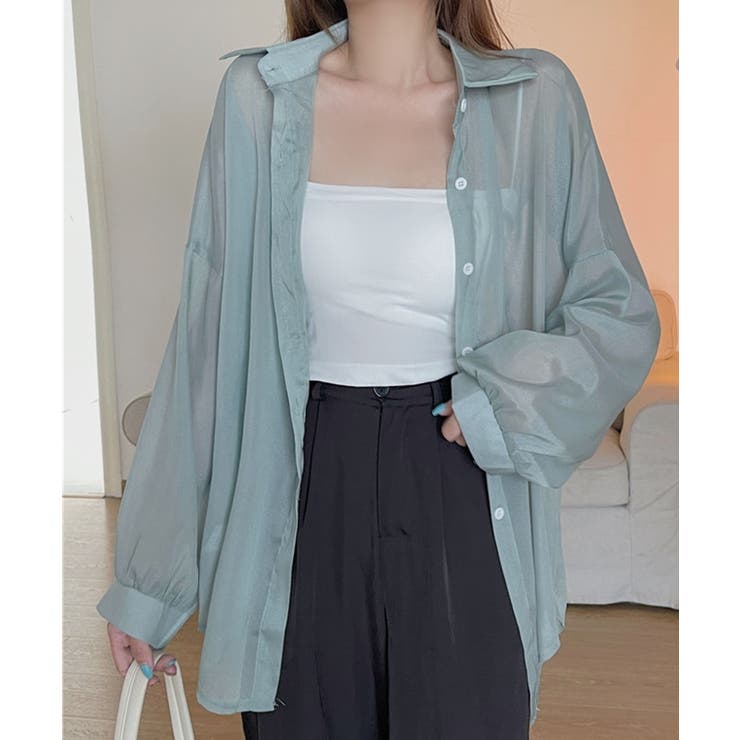 10色選べる！シアーシャツ カーディガン ゆったり | SEU | 詳細画像53 