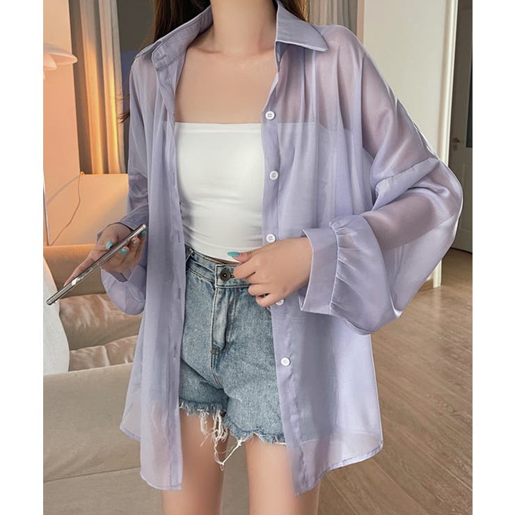 10色選べる！シアーシャツ カーディガン ゆったり | SEU | 詳細画像61 