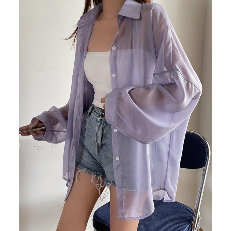 10色選べる！シアーシャツ カーディガン ゆったり | SEU | 詳細画像62 