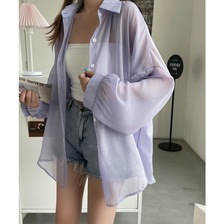 10色選べる！シアーシャツ カーディガン ゆったり | SEU | 詳細画像63 