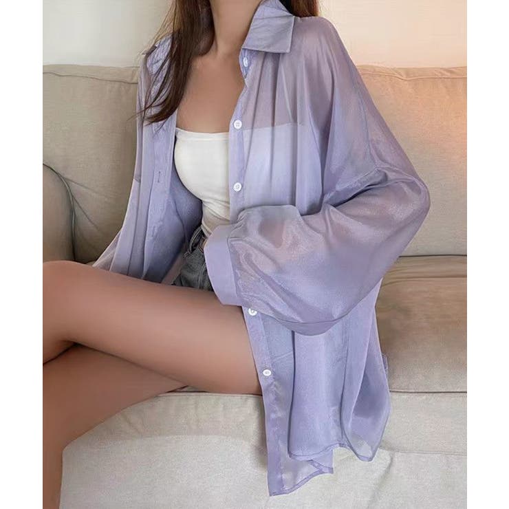 10色選べる！シアーシャツ カーディガン ゆったり | SEU | 詳細画像64 