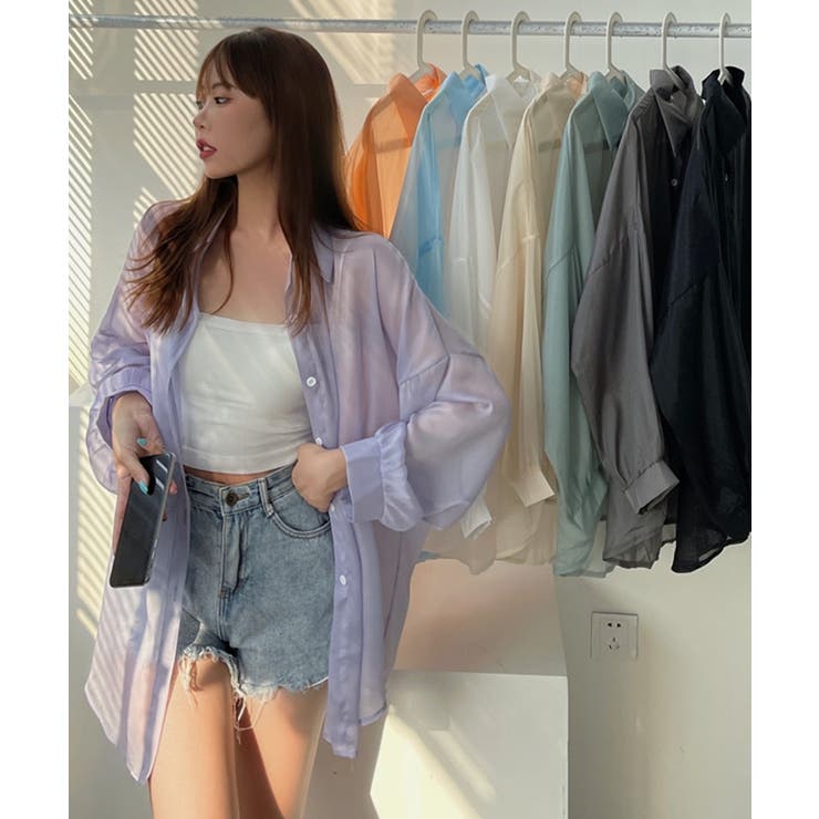 10色選べる！シアーシャツ カーディガン ゆったり | SEU | 詳細画像67 