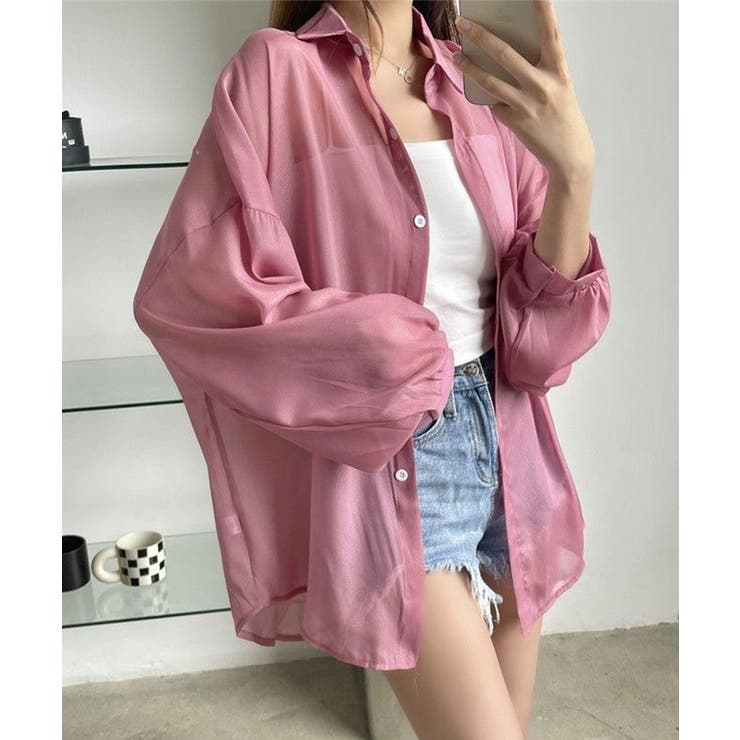 10色選べる！シアーシャツ カーディガン ゆったり | SEU | 詳細画像73 