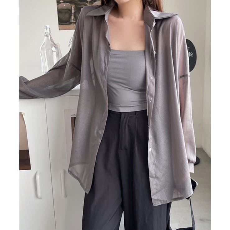 10色選べる！シアーシャツ カーディガン ゆったり | SEU | 詳細画像74 