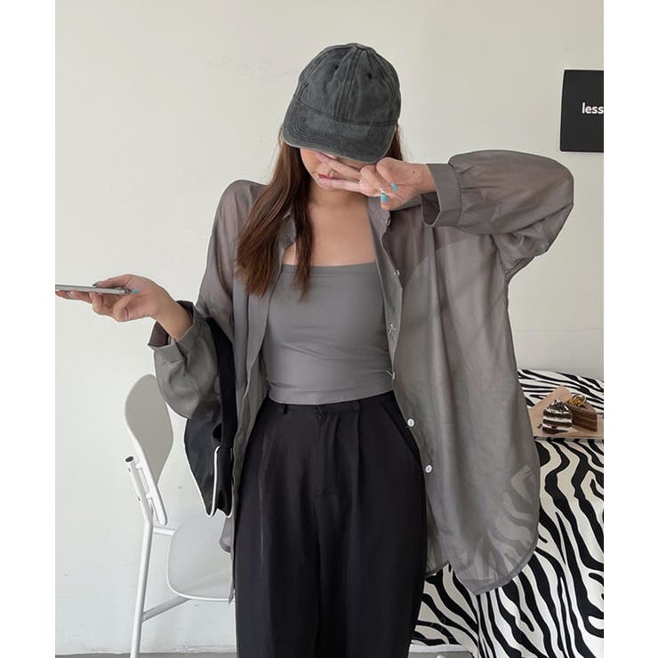 10色選べる！シアーシャツ カーディガン ゆったり | SEU | 詳細画像76 