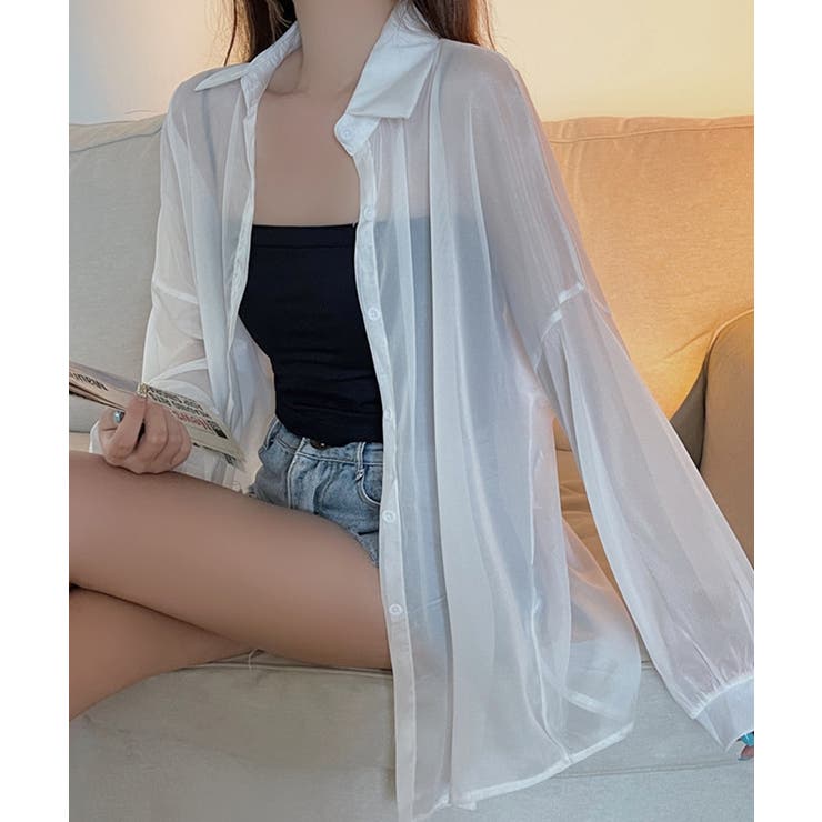 10色選べる！シアーシャツ カーディガン ゆったり | SEU | 詳細画像8 