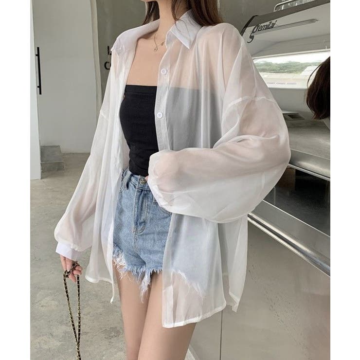 10色選べる！シアーシャツ カーディガン ゆったり | SEU | 詳細画像9 