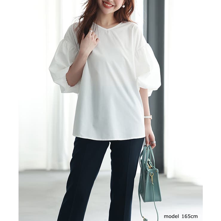 【SNSで大人気】ネック2タイプ選べる！袖コンブラウス トップス パフスリーブ | SEU | 詳細画像3 