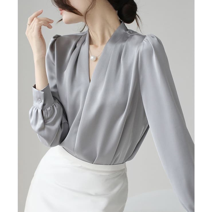 フロントタックVネックブラウス【SHOPLIST限定 新作 春 夏 秋 冬】 | SEU | 詳細画像13 