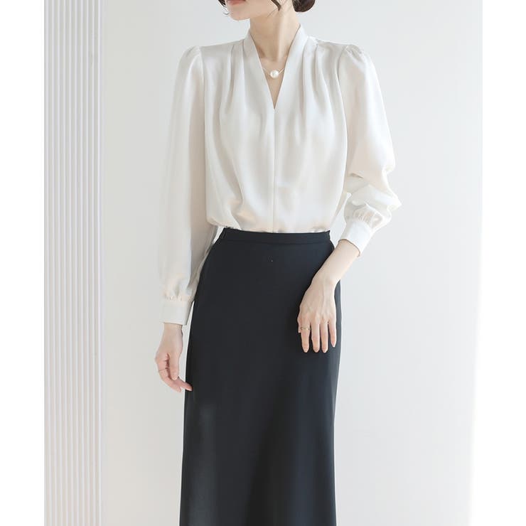 フロントタックVネックブラウス【SHOPLIST限定 新作 春 夏 秋 冬】 | SEU | 詳細画像5 