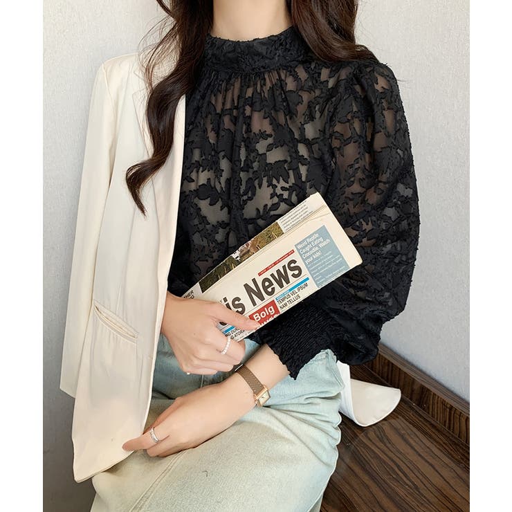 ジャガードフラワーバルーンスリーブブラウス【SHOPLIST限定 新作 春 | SEU | 詳細画像11 