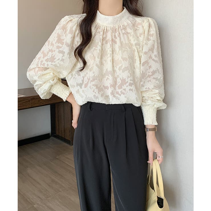 ジャガードフラワーバルーンスリーブブラウス【SHOPLIST限定 新作 春 | SEU | 詳細画像12 