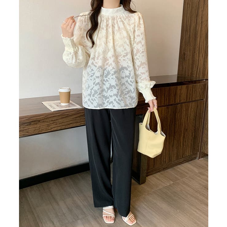 ジャガードフラワーバルーンスリーブブラウス【SHOPLIST限定 新作 春 | SEU | 詳細画像16 