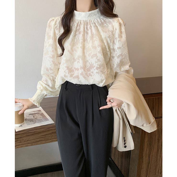 ジャガードフラワーバルーンスリーブブラウス【SHOPLIST限定 新作 春 | SEU | 詳細画像19 