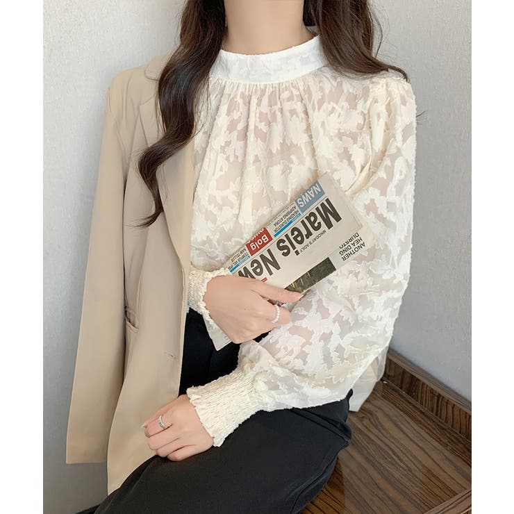 ジャガードフラワーバルーンスリーブブラウス【SHOPLIST限定 新作 春 | SEU | 詳細画像20 