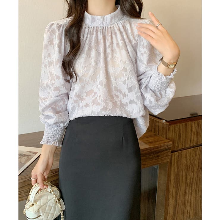 ジャガードフラワーバルーンスリーブブラウス【SHOPLIST限定 新作 春 | SEU | 詳細画像21 