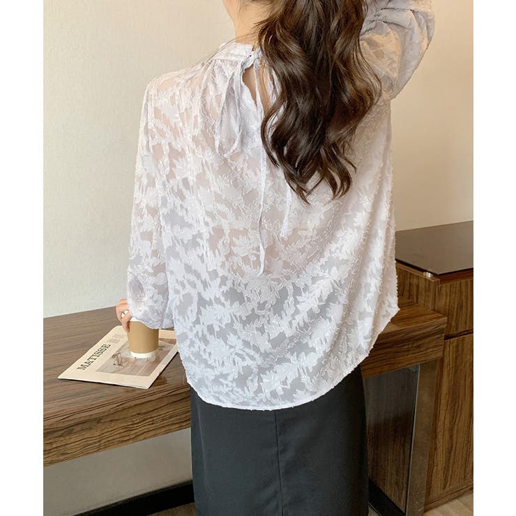 ジャガードフラワーバルーンスリーブブラウス【SHOPLIST限定 新作 春 | SEU | 詳細画像24 