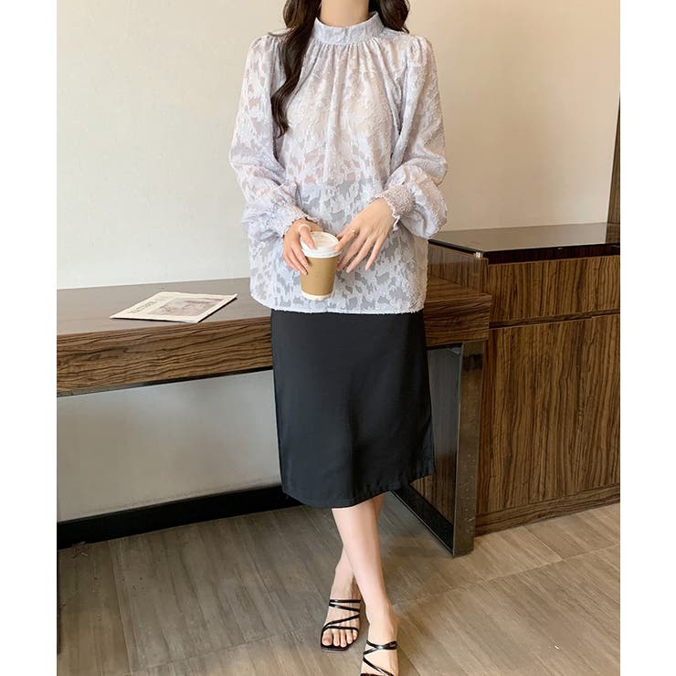 ジャガードフラワーバルーンスリーブブラウス【SHOPLIST限定 新作 春 | SEU | 詳細画像25 