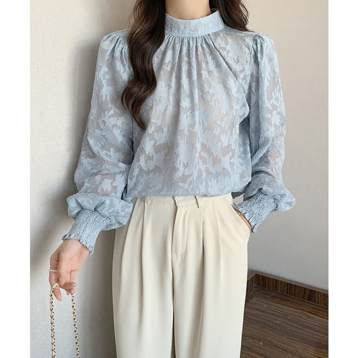 ジャガードフラワーバルーンスリーブブラウス【SHOPLIST限定 新作 春 | SEU | 詳細画像39 