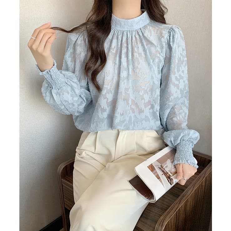 ジャガードフラワーバルーンスリーブブラウス【SHOPLIST限定 新作 春 | SEU | 詳細画像47 