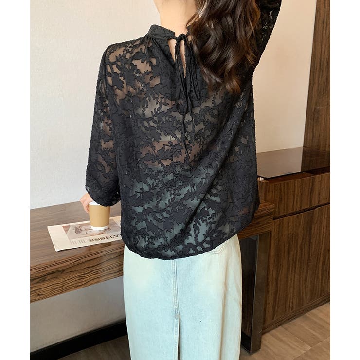 ジャガードフラワーバルーンスリーブブラウス【SHOPLIST限定 新作 春 | SEU | 詳細画像7 