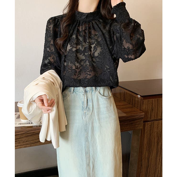 ジャガードフラワーバルーンスリーブブラウス【SHOPLIST限定 新作 春 | SEU | 詳細画像9 