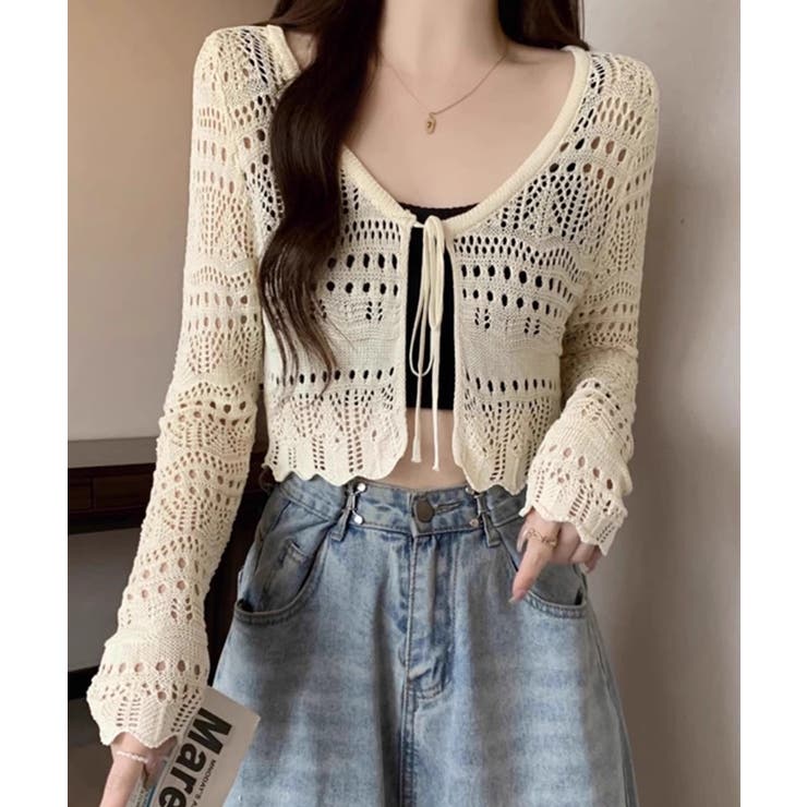 クロシェ編みサマーニットカーディガン シアートップス【SHOPLIST限定 新作 | SEU | 詳細画像14 