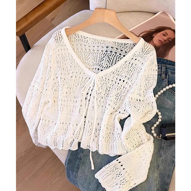 クロシェ編みサマーニットカーディガン シアートップス【SHOPLIST限定 新作 | SEU | 詳細画像25 