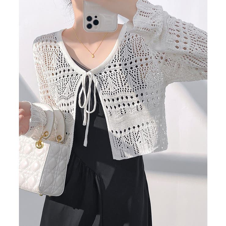 クロシェ編みサマーニットカーディガン シアートップス【SHOPLIST限定 新作 | SEU | 詳細画像3 