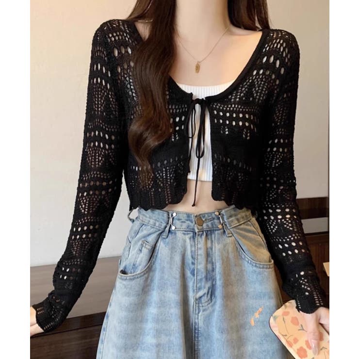 クロシェ編みサマーニットカーディガン シアートップス【SHOPLIST限定 新作 | SEU | 詳細画像6 