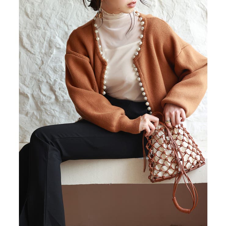 パールビジューボタンレスニットカーディガン | SAISON DE PAPILLON  | 詳細画像19 