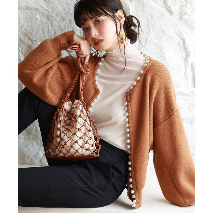 パールビジューボタンレスニットカーディガン | SAISON DE PAPILLON  | 詳細画像20 