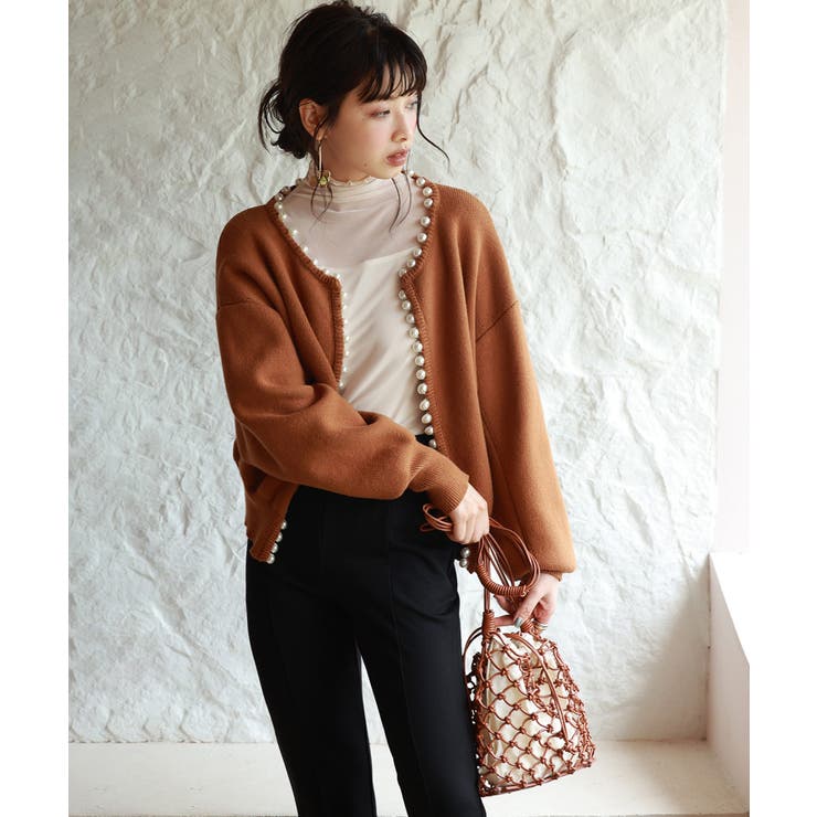 パールビジューボタンレスニットカーディガン | SAISON DE PAPILLON  | 詳細画像25 