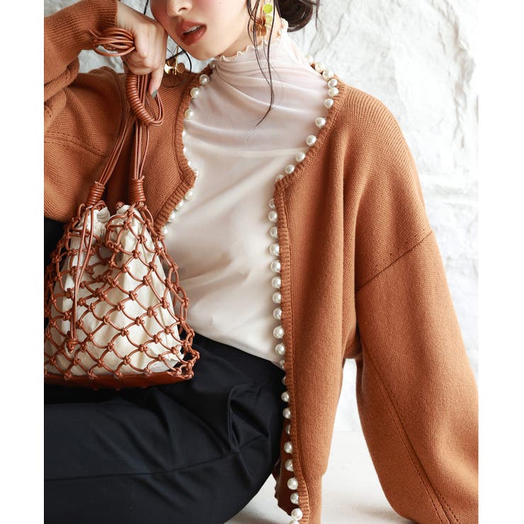 パールビジューボタンレスニットカーディガン | SAISON DE PAPILLON  | 詳細画像26 