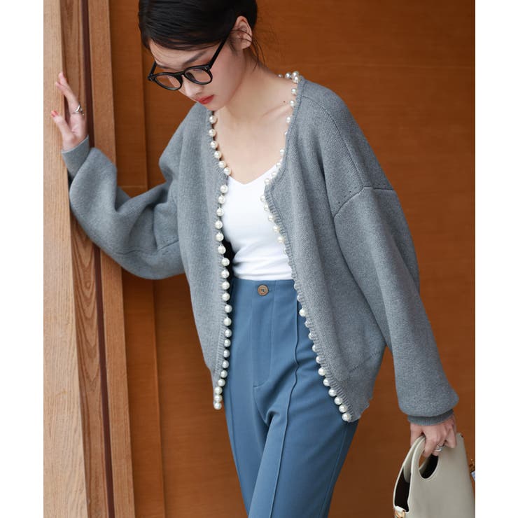 パールビジューボタンレスニットカーディガン | SAISON DE PAPILLON  | 詳細画像34 