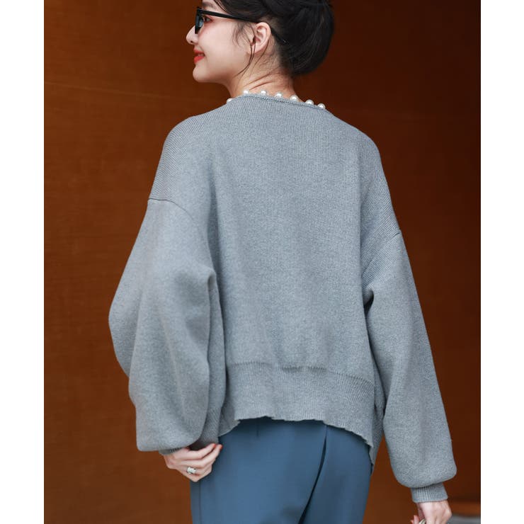 パールビジューボタンレスニットカーディガン | SAISON DE PAPILLON  | 詳細画像35 