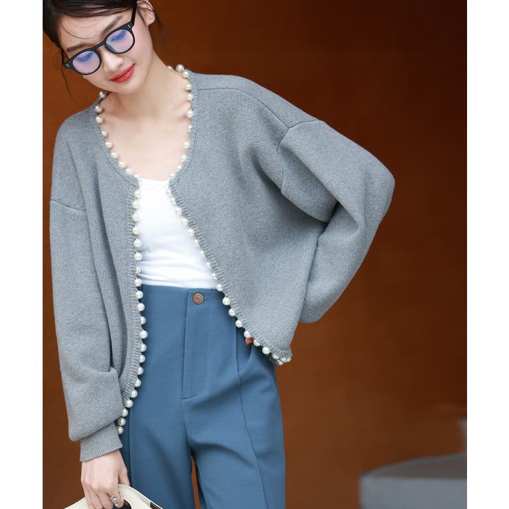 パールビジューボタンレスニットカーディガン | SAISON DE PAPILLON  | 詳細画像39 
