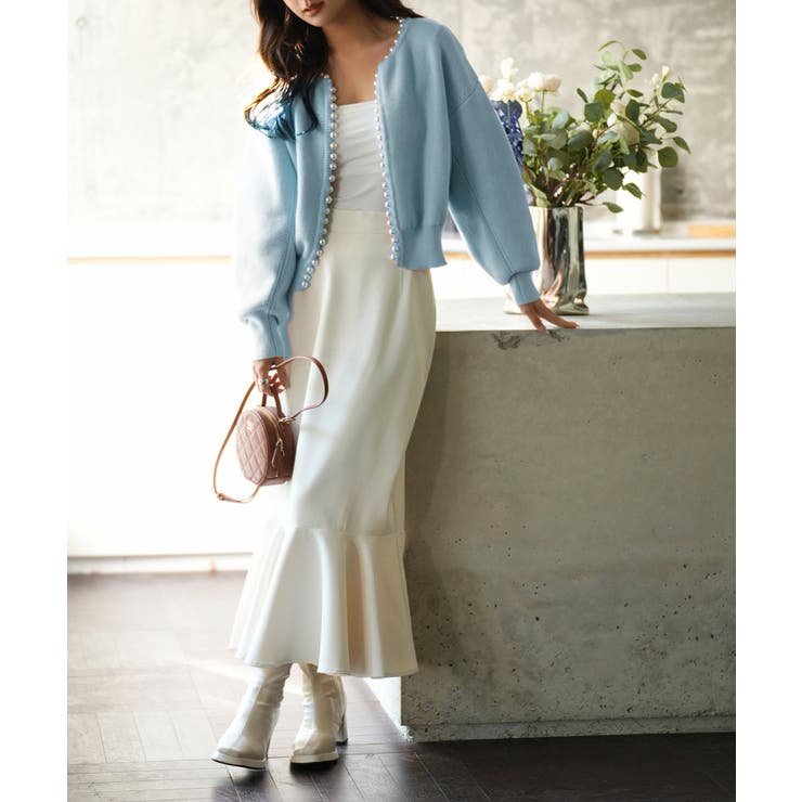 パールビジューボタンレスニットカーディガン | SAISON DE PAPILLON  | 詳細画像49 