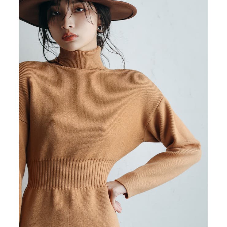 ウエストシェイプタートルネックニットワンピース | SAISON DE PAPILLON  | 詳細画像7