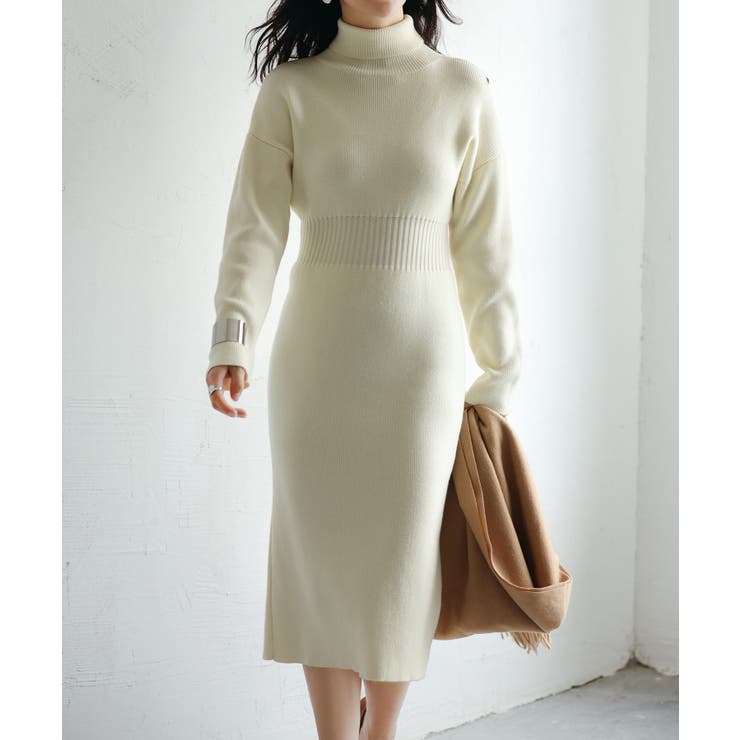 ウエストシェイプタートルネックニットワンピース | SAISON DE PAPILLON  | 詳細画像14