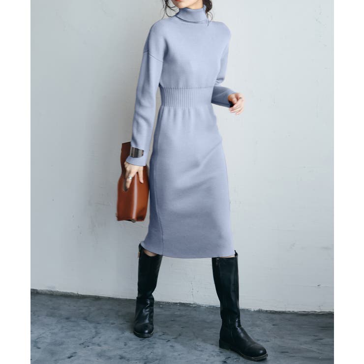 ウエストシェイプタートルネックニットワンピース | SAISON DE PAPILLON  | 詳細画像22