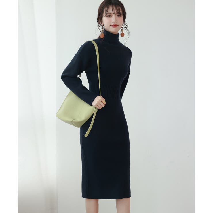 ウエストシェイプタートルネックニットワンピース | SAISON DE PAPILLON  | 詳細画像25