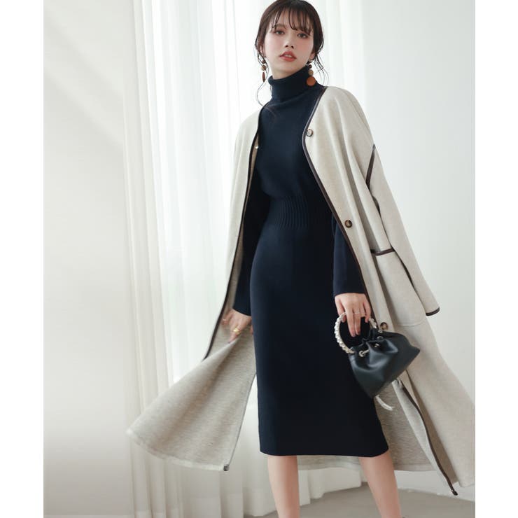 ウエストシェイプタートルネックニットワンピース | SAISON DE PAPILLON  | 詳細画像29