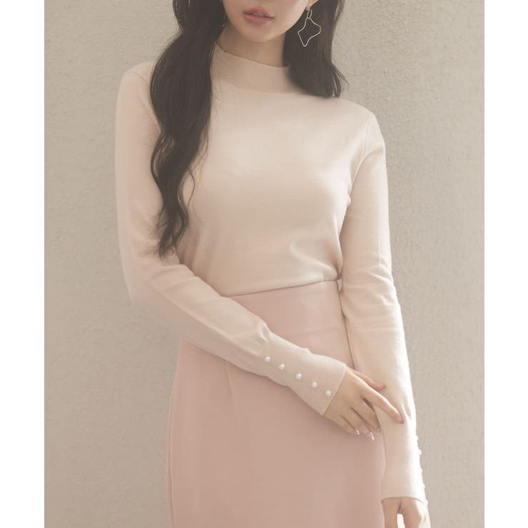 パールボタン付きプチハイネックニットプルオーバー | SAISON DE PAPILLON  | 詳細画像42 