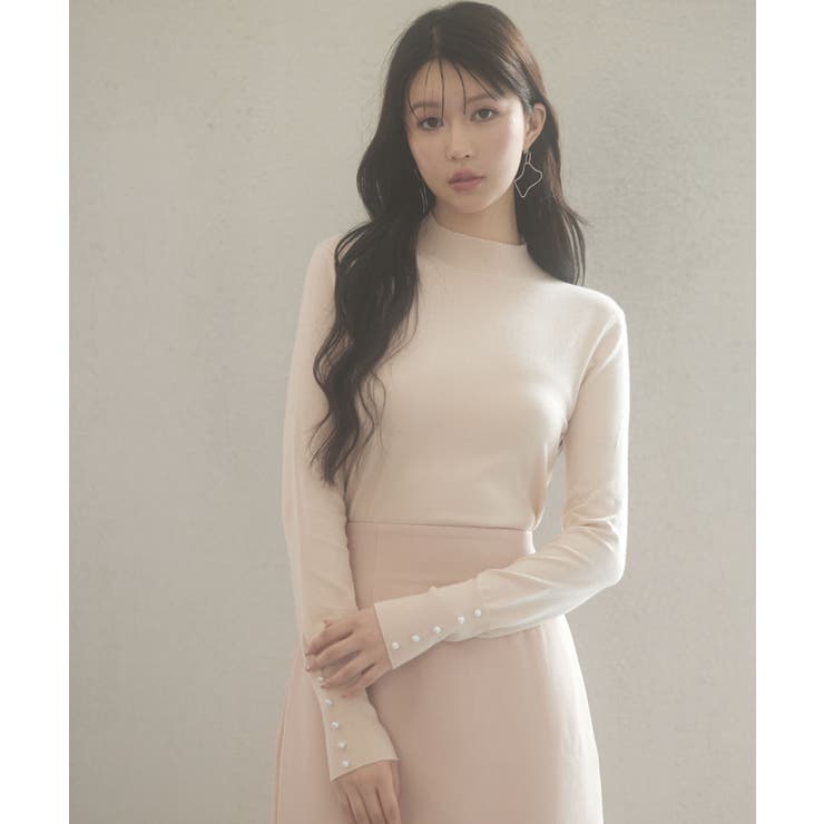 パールボタン付きプチハイネックニットプルオーバー | SAISON DE PAPILLON  | 詳細画像44 