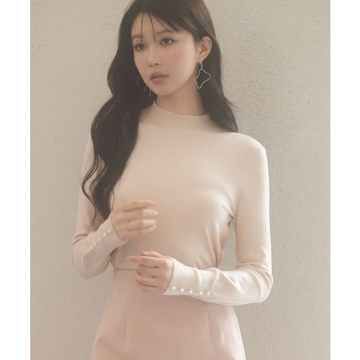 パールボタン付きプチハイネックニットプルオーバー | SAISON DE PAPILLON  | 詳細画像46 