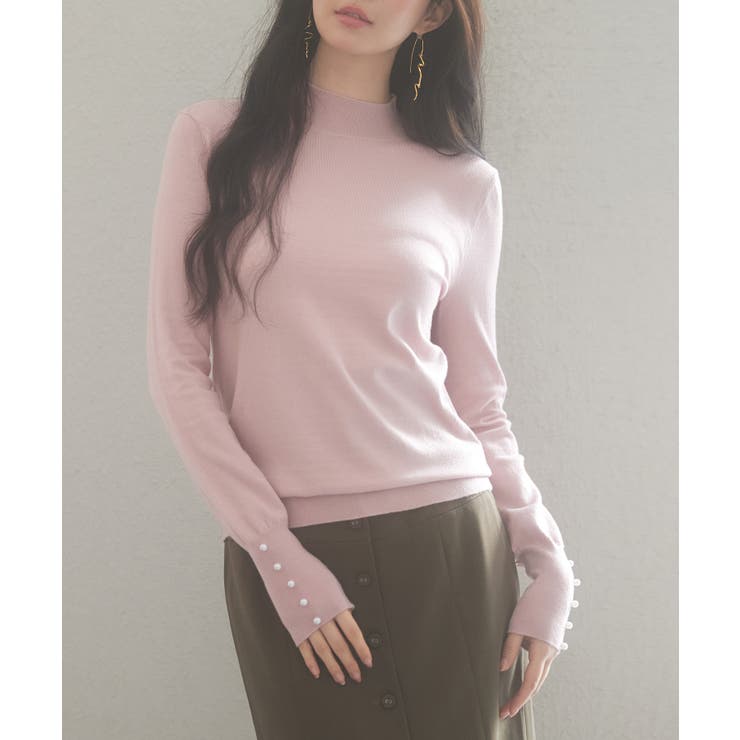 パールボタン付きプチハイネックニットプルオーバー | SAISON DE PAPILLON  | 詳細画像53 