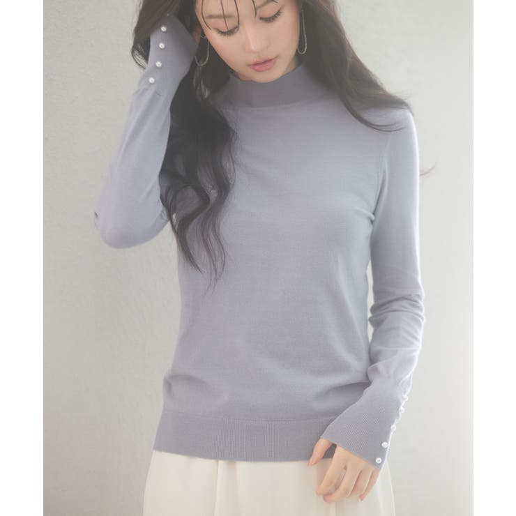 パールボタン付きプチハイネックニットプルオーバー | SAISON DE PAPILLON  | 詳細画像65 