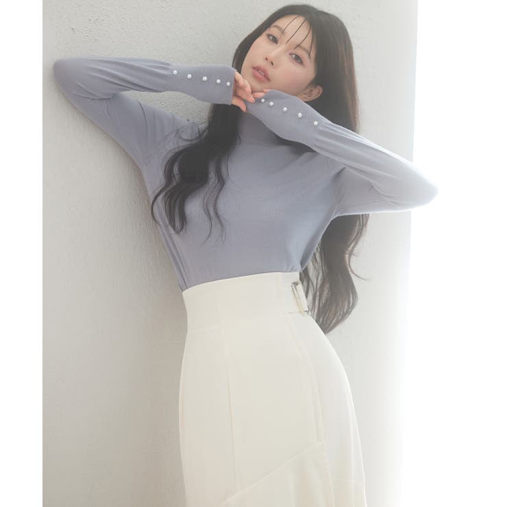 パールボタン付きプチハイネックニットプルオーバー | SAISON DE PAPILLON  | 詳細画像69 